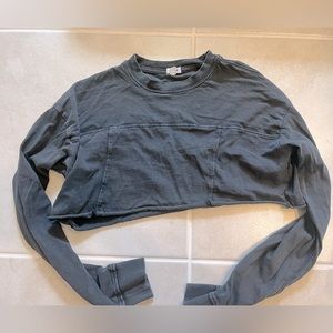 Grey long sleeve shirt cropped